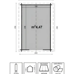 Casetta 2x2.5 in Legno 19 mm da Giardino Armadio Esterno Porta Attrezzi Blockhouse