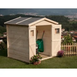 Casetta 2x2.5 in Legno 19 mm da Giardino Armadio Esterno Porta Attrezzi Blockhouse