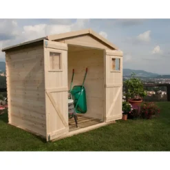 Casetta 2x2.5 in Legno 19 mm da Giardino Armadio Esterno Porta Attrezzi Blockhouse
