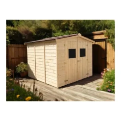 Casetta 2.4x2.4 in Legno Pannelli 16 mm da Giardino Esterno per Attrezzi Rimessa