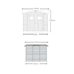 Casetta 2.4x2.4 in Legno Pannelli 16 mm da Giardino Esterno per Attrezzi Rimessa