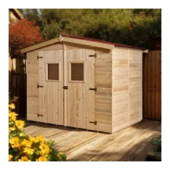 Casetta 2.4x1.6 in Legno Pannelli 16 mm con Pavimento Interno Attrezzi Giardino