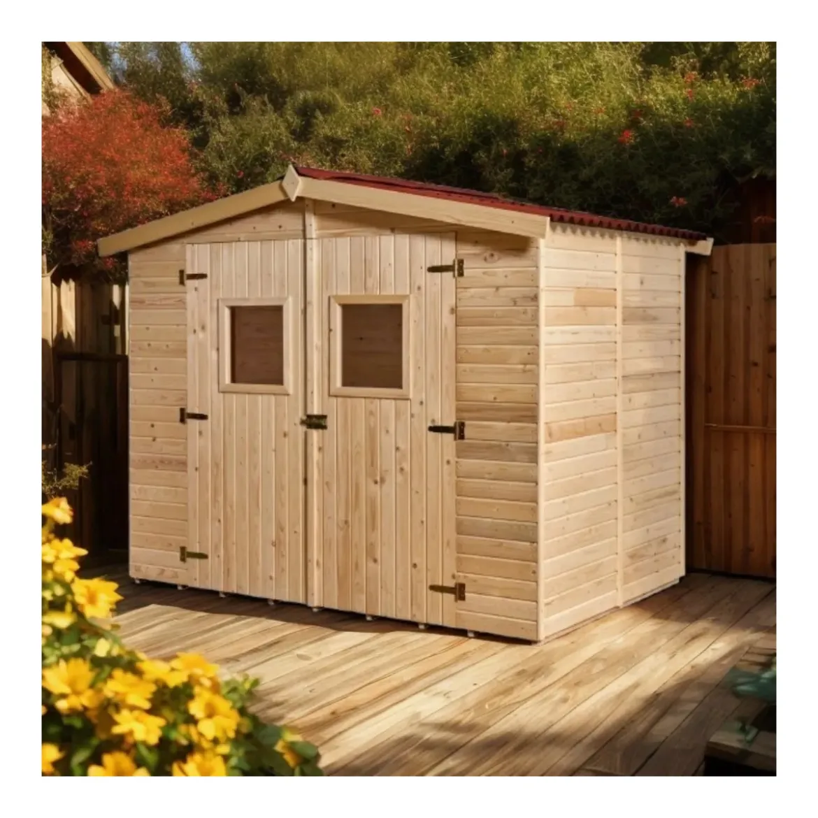 Casetta 2.4x1.6 in Legno Pannelli 16 mm con Pavimento Interno Attrezzi Giardino