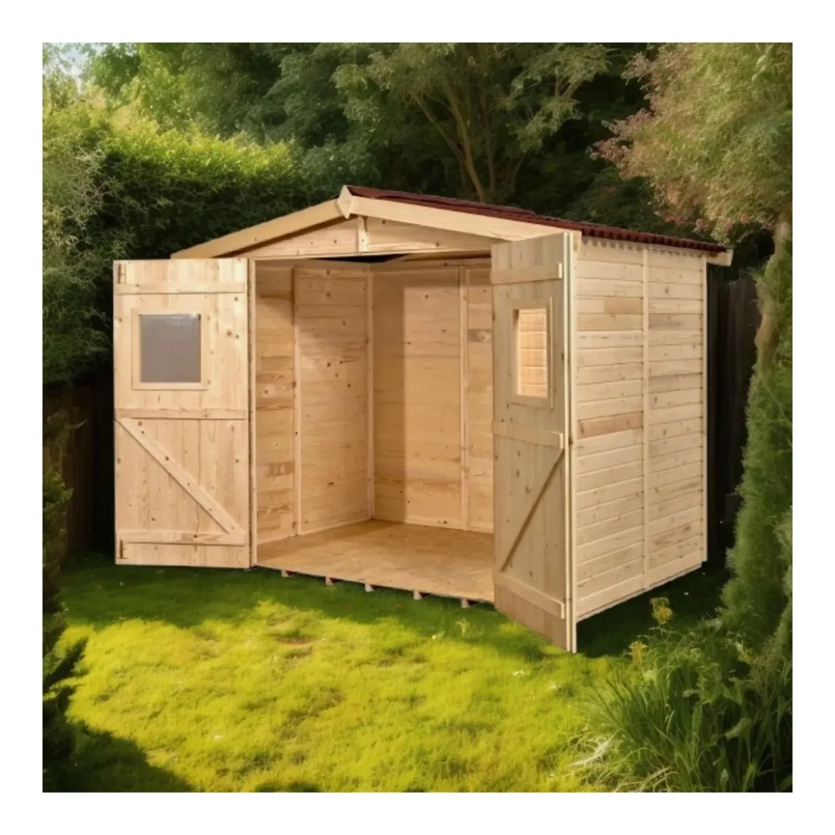 Casetta 2.4x1.6 in Legno Pannelli 16 mm con Pavimento Interno Attrezzi Giardino