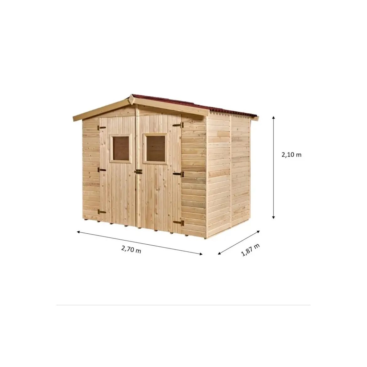 Casetta 2.4x1.6 in Legno Pannelli 16 mm con Pavimento Interno Attrezzi Giardino