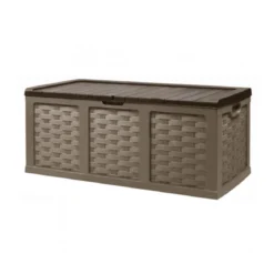 Cassapanca Baule in Plastica Rattan Marrone 157,5 x 75 x 63,5 cm