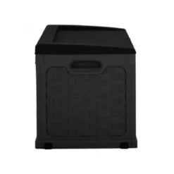 Cassapanca Baule in Plastica Rattan Antracite 116 x 56 x 58 cm