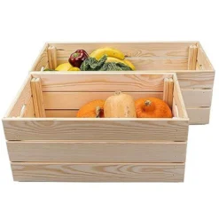 Cassetta Frutta e Verdura Scatola in Legno Organizzatore Impilabile