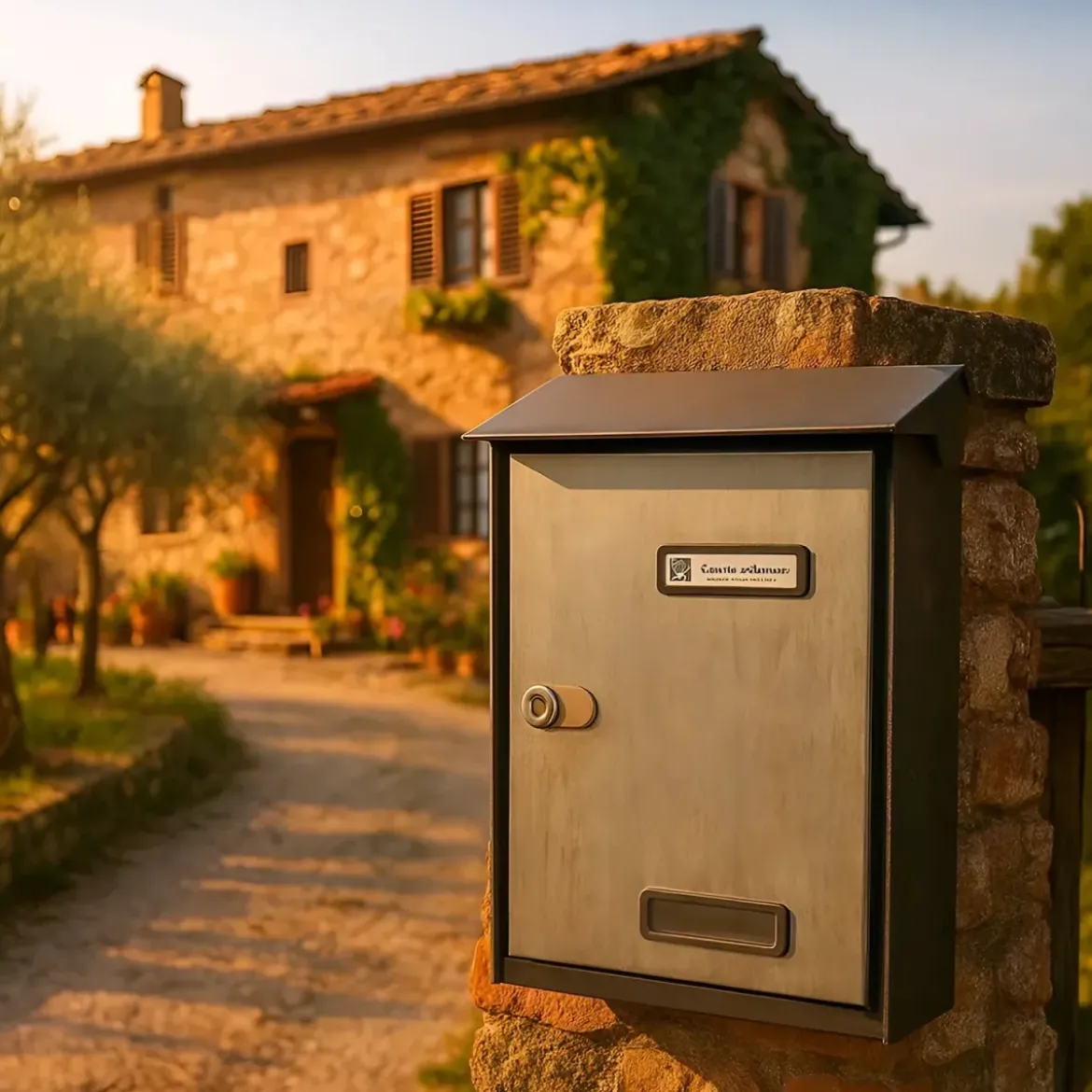 Cassetta Postale Acciaio Inox da Esterno con Tetto Parapioggia