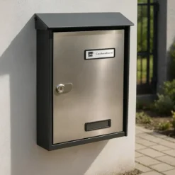 Cassetta Postale Acciaio Inox da Esterno con Tetto Parapioggia