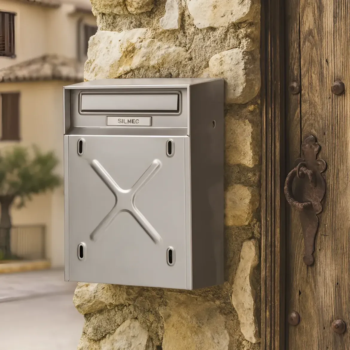 Cassetta Postale in Acciaio Inox da Esterno per Recinzioni Tetto Fisso