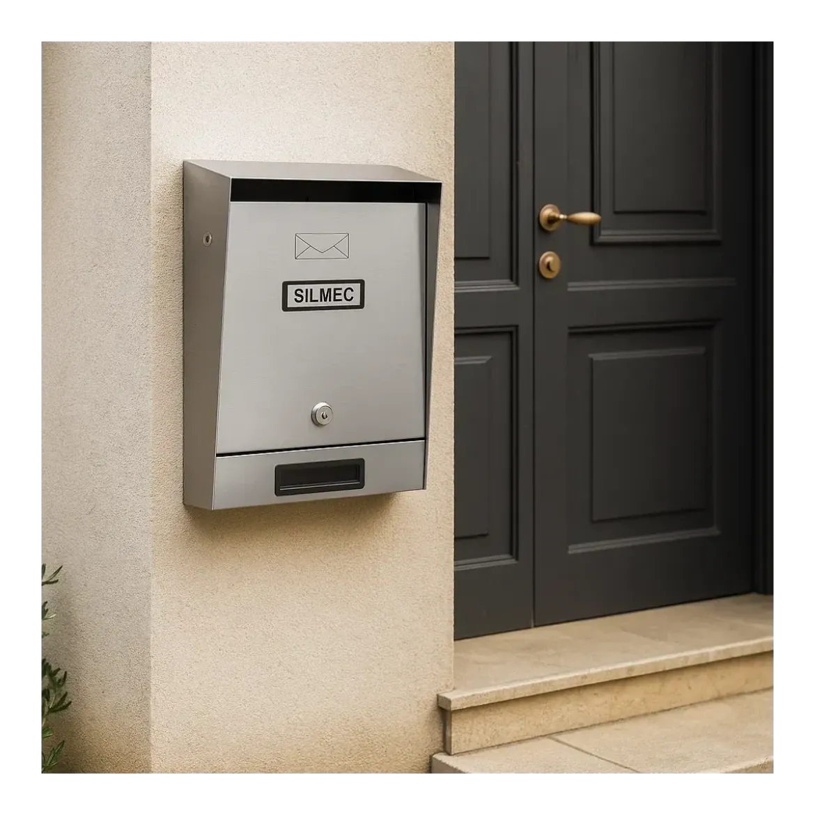 Cassetta Postale Inox con Tetto Apribile e Imbocco Frontale per Esterno
