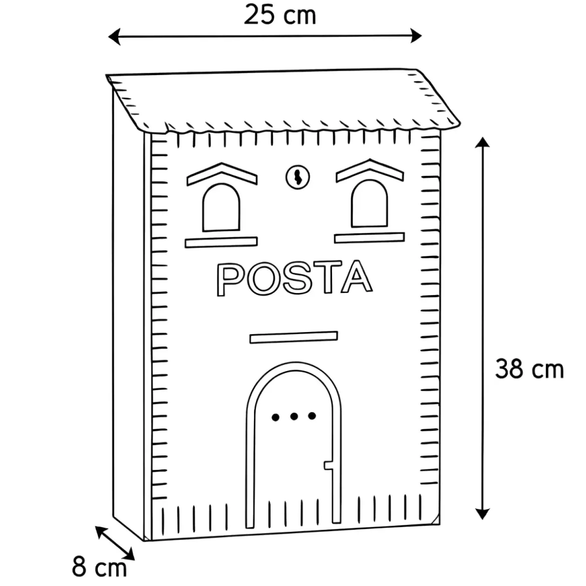 Cassetta Postale per Esterno in Ferro Battuto Nero Rame per Riviste