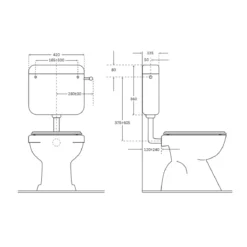 Cassetta Scarico Esterna WC Water Litri 7.5 a Zaino Muro Sciacquone Basso