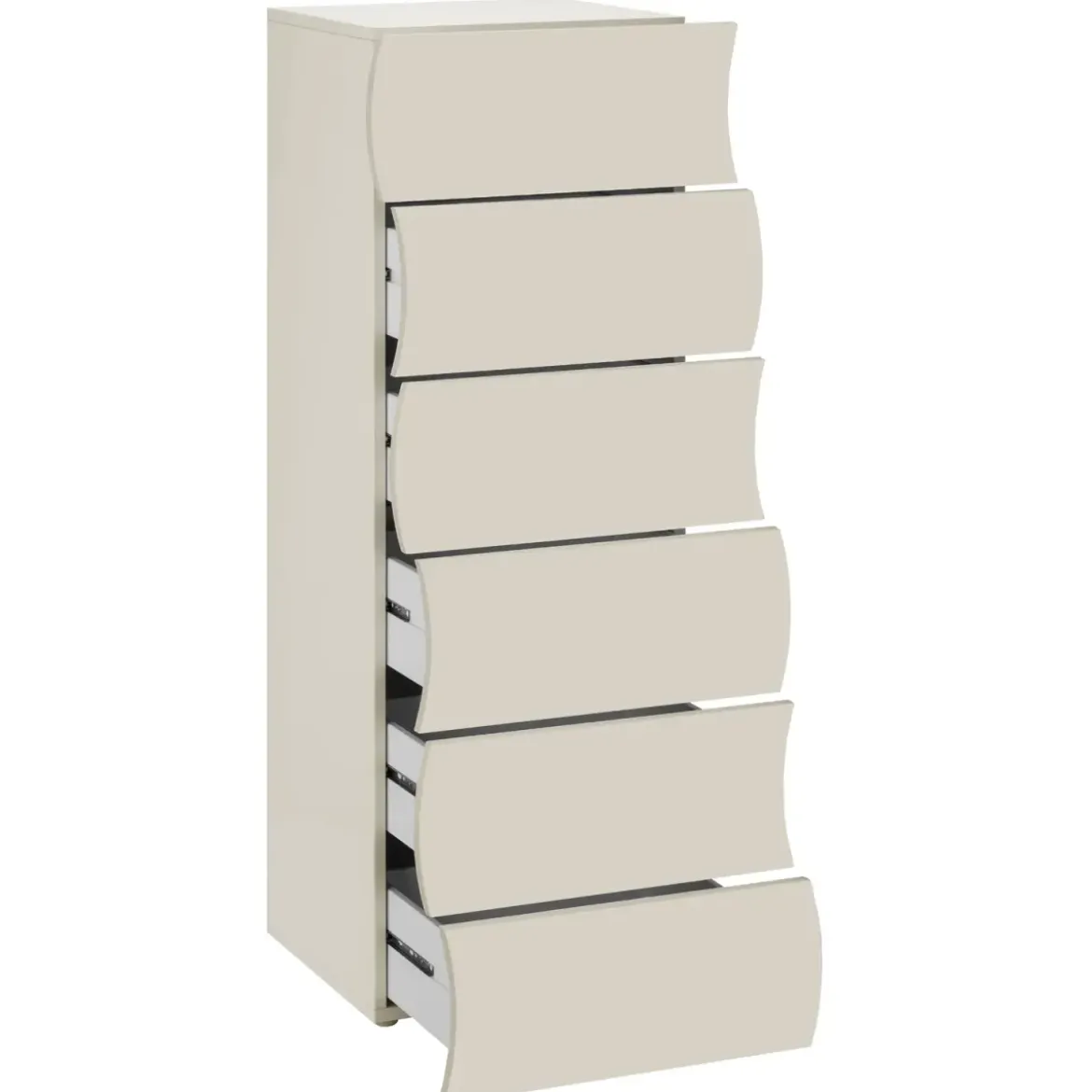Cassettiera 6 Cassetti in Legno Beige Cachemire per Camera Ingresso