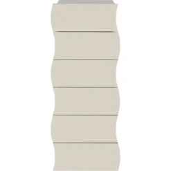 Cassettiera 6 Cassetti in Legno Beige Cachemire per Camera Ingresso