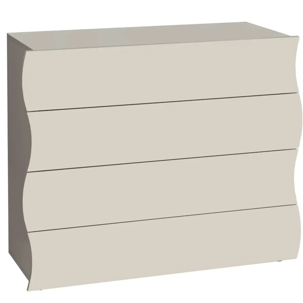 Cassettiera 4 Cassetti Madia in Legno Beige Cachemire Camera Ingresso
