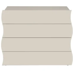 Cassettiera 4 Cassetti Madia in Legno Beige Cachemire Camera Ingresso