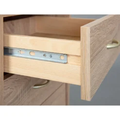 Cassettiera 4 Cassetti Rovere con Ruote da Scrivania Ufficio Comodino Cameretta