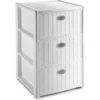 Cassettiera con 3 Cassetti Mobile Bianco in Plastica con Ruote da Interno
