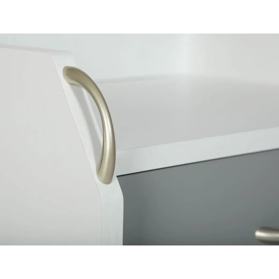 Cassettiera da Scrivania 4 Cassetti Bianco Grigio Ruote Scrivania