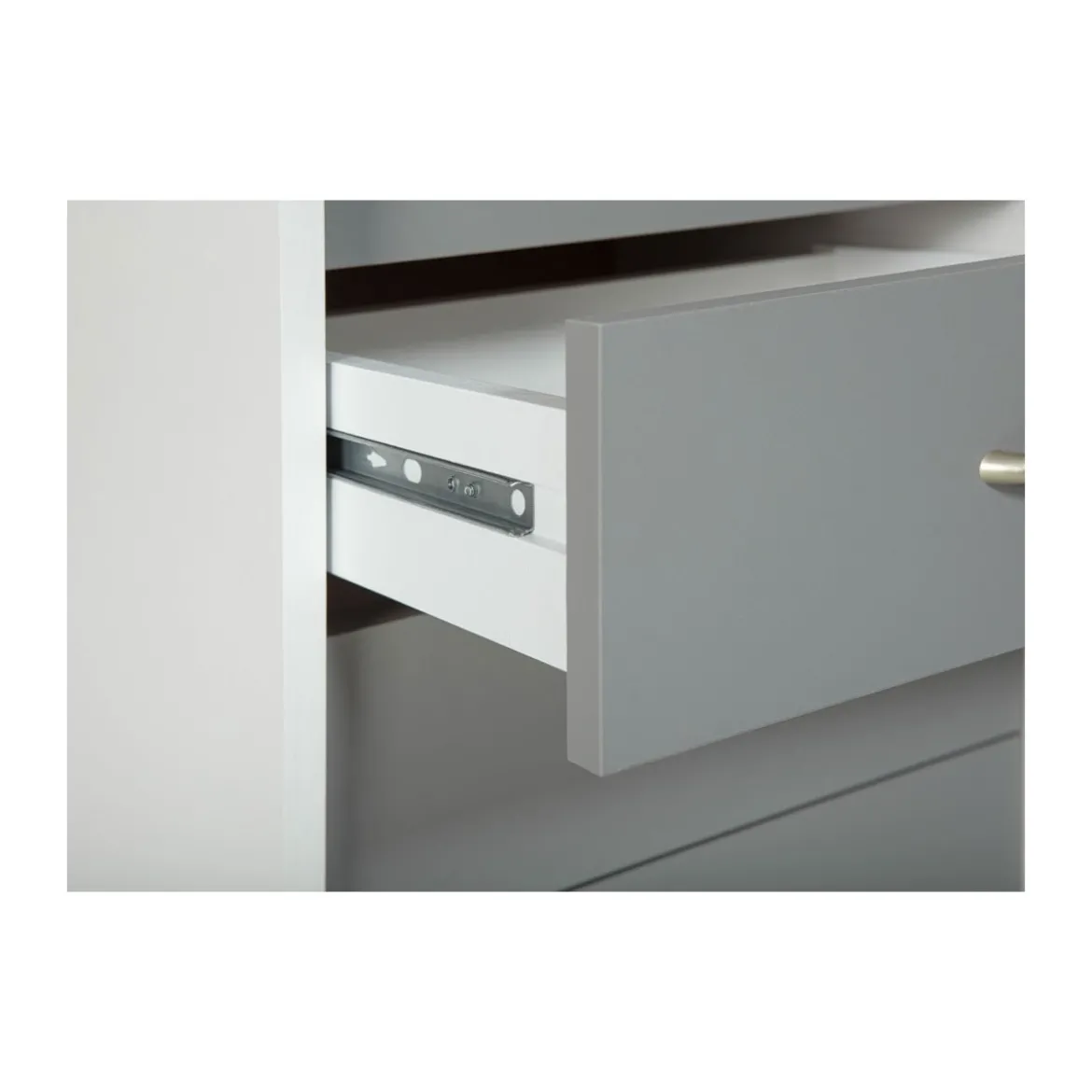 Cassettiera da Scrivania 4 Cassetti Bianco Grigio Ruote Scrivania