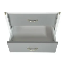 Cassettiera da Scrivania 4 Cassetti Bianco Grigio Ruote Scrivania