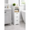 Cassettiera in Legno Bianco Slim 3 Cassetti 1 Ripiano Salvaspazio