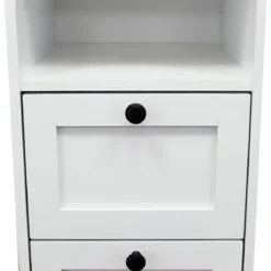 Cassettiera in Legno Bianco Slim 3 Cassetti 1 Ripiano Salvaspazio