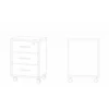 Cassettiera Ruote Mobile Noce Bianco 3 Cassetti con Chiave Ufficio Legno