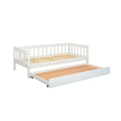 Cassettone Sotto Letto Divano 90x200 Bianco Singolo Estraibile Cameretta Legno