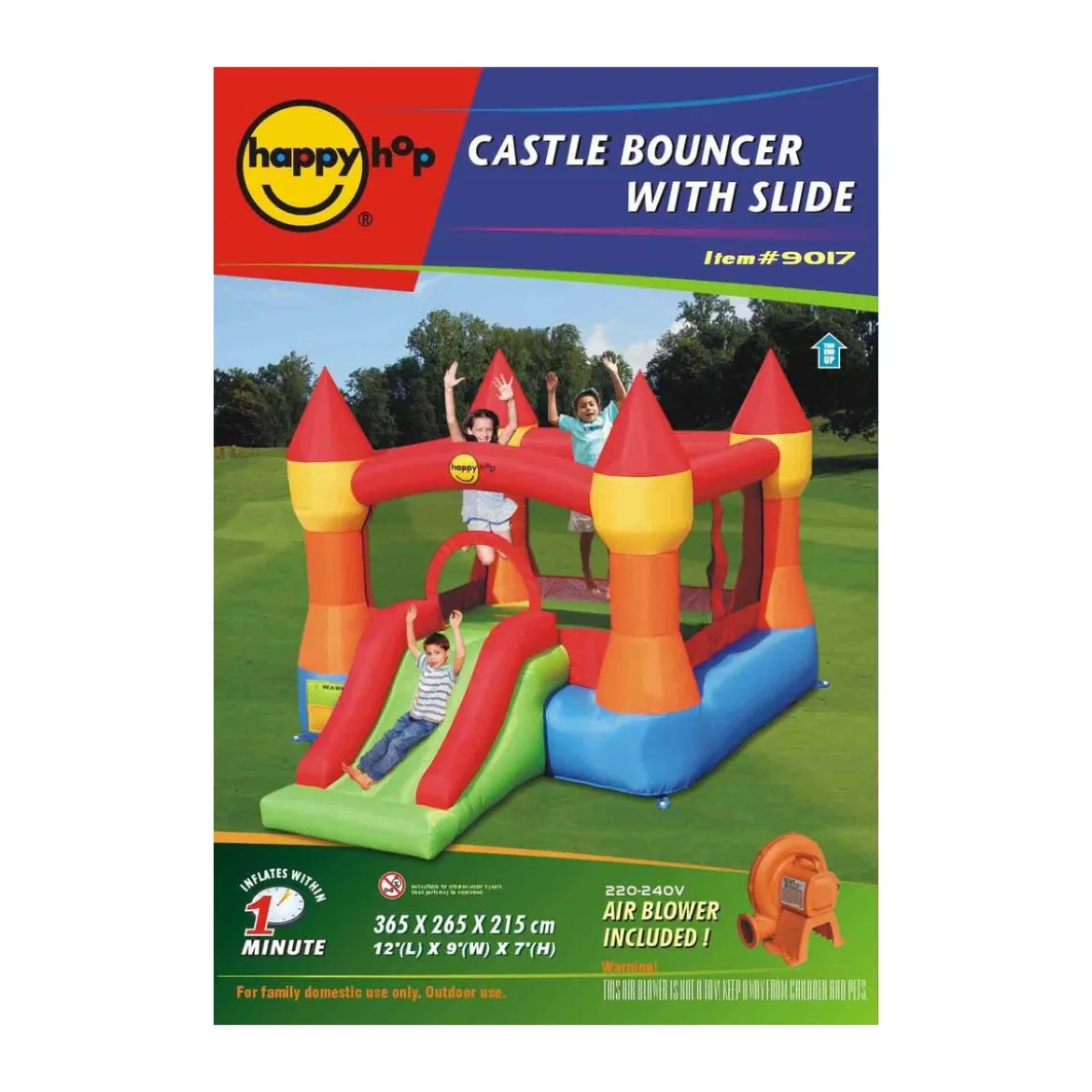 Castello Gonfiabile Incantato Magico Scivolo Bambini Saltarello Pompa Elettrica