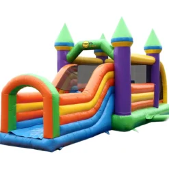 Castello Gonfiabile per Bambini Professionale con Scivolo e Ostacoli