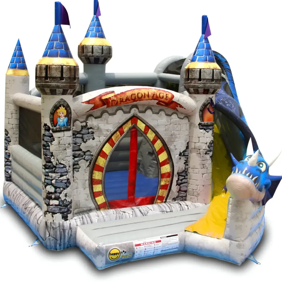 Castello Gonfiabile per Bambini Drago con Scivolo Professionale
