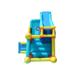 Castello Gonfiabile per Bambini Saltarello 2 Scivoli Vasca Palline Motore Aria