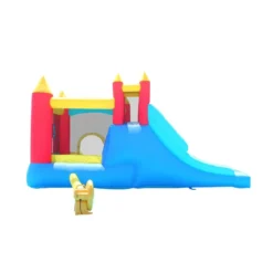 Castello Gonfiabile per Bambini Saltarello 2 Scivoli Vasca Palline Motore Aria