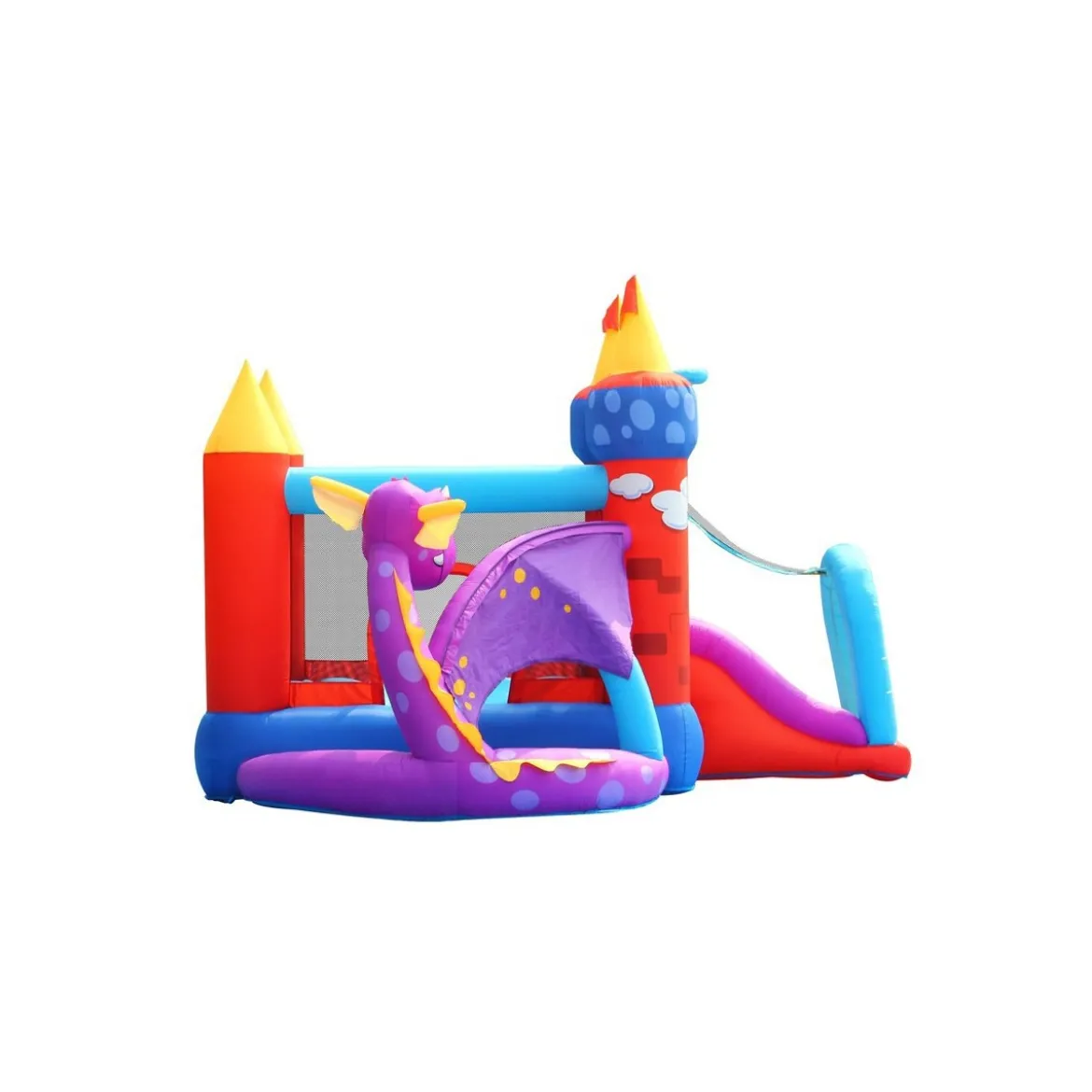 Castello Gonfiabile per Bambini con Scivolo Draghetto Salterello Vasca Palline