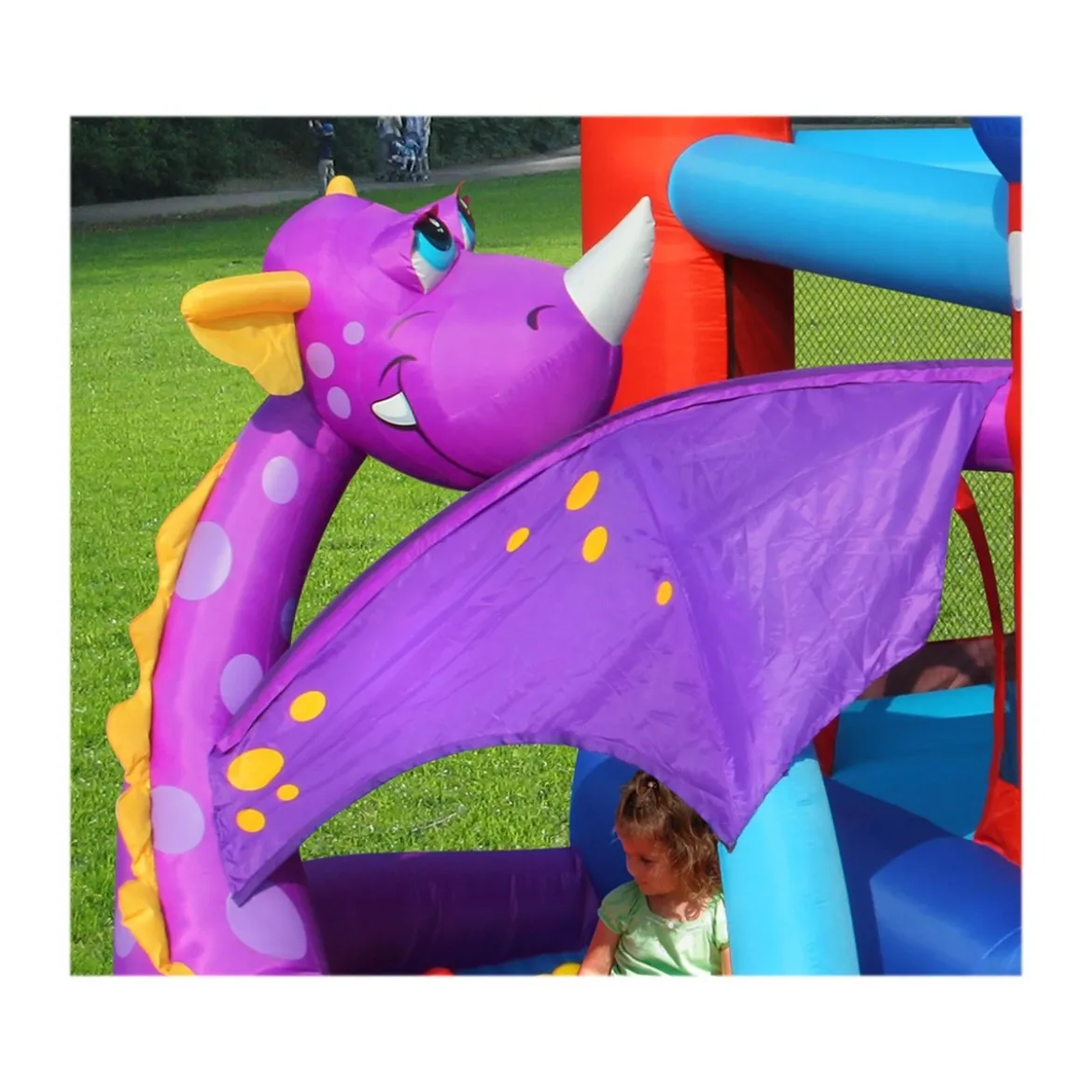 Castello Gonfiabile per Bambini con Scivolo Draghetto Salterello Vasca Palline