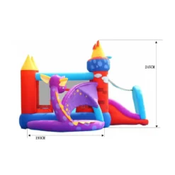 Castello Gonfiabile per Bambini con Scivolo Draghetto Salterello Vasca Palline