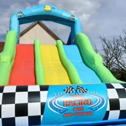 Castello Gonfiabile per Bambini da Esterno Triplo Scivolo e Arrampicata