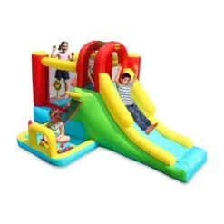 Castello Gonfiabile Scivolo per Bambini Gioco Vasca Palline Giardino Saltarello