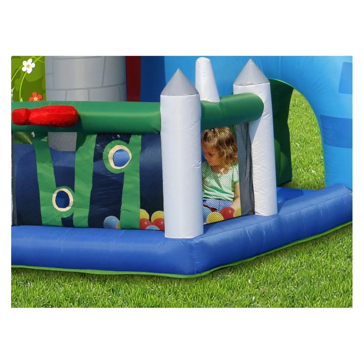Castello Gonfiabile Scivolo per Bambini Big House Gioco Vasca Palline Saltarello