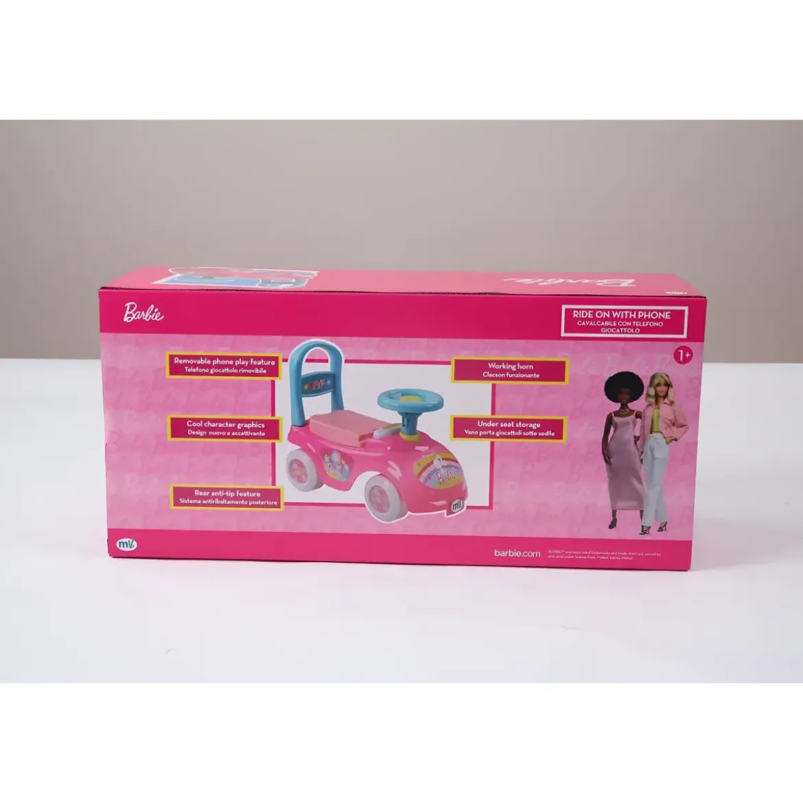Cavalcabile per Bambini Barbie Rosa Portaoggetti Telefono Giocattolo