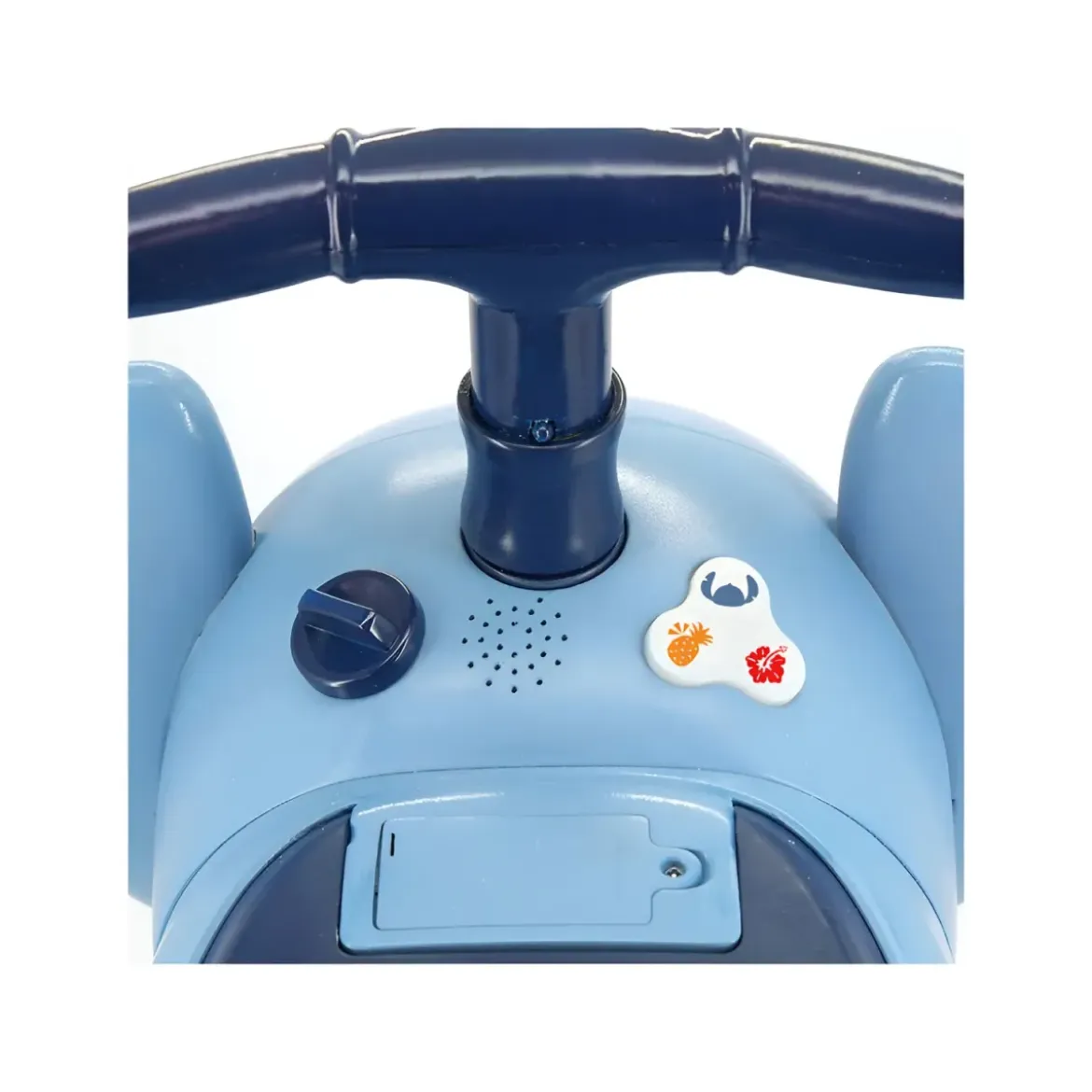 Cavalcabile per Bambini Stitch Celeste con Luci Suoni Ruota Piroettante