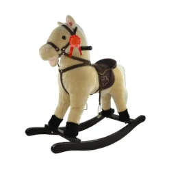 Cavallo a Dondolo con Suoni Animale Cavalcabile in Legno per Bambini Vintage