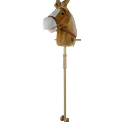 Cavallo Hobby Horse per Bambini Marrone con Asta Smontabile e Suoni