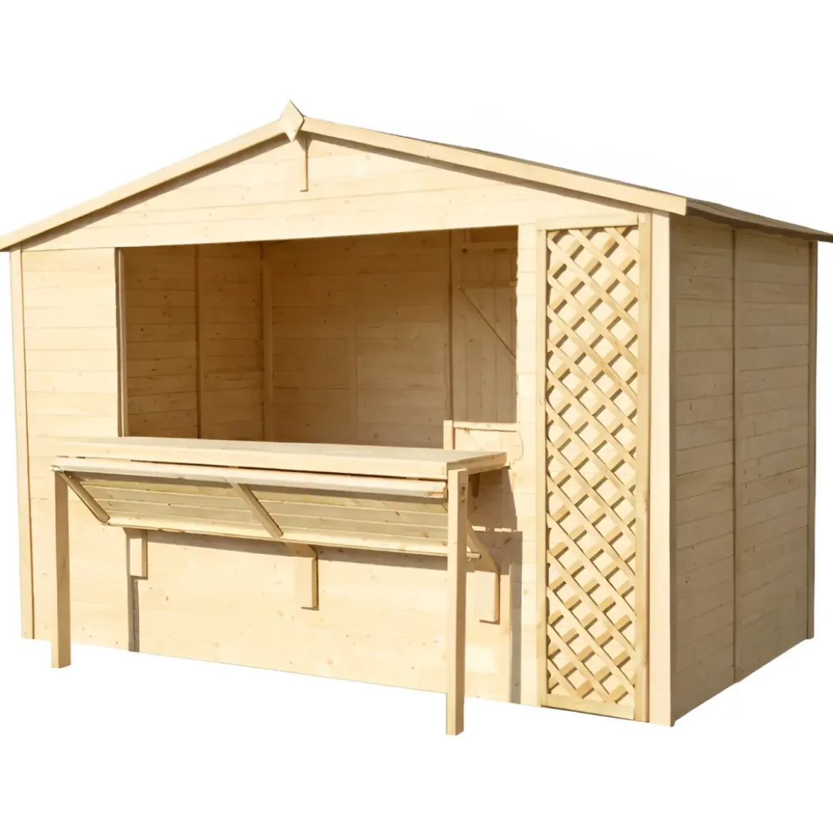 Chiosco Casetta in Legno 310x300 a Pannelli 19 mm Capanno da Giardino Spiaggia