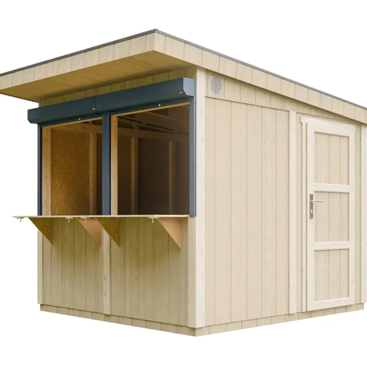 Chiosco in Legno Grezzo 2x2 m a Pannelli LP SmartSide Mercatini Fiere