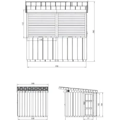 Chiosco in Legno 2x2 m Grigio a Pannelli LP SmartSide Fiere Mercatini