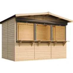 Chiosco in Legno 3x2 m Mercatini Fiere Bar a Pannelli in Pino Nordico